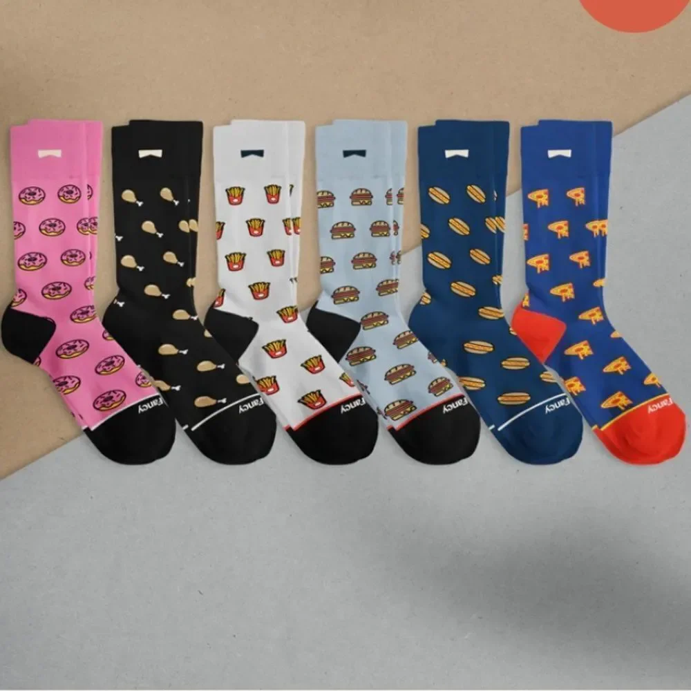 Sock Fancy Crew‎ Socks NWT Landscape print L/XL Navy Blue 2 complete pairs